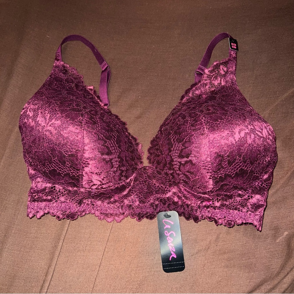 La Senza padded purple lace bra adjustable size 32/34 D/DD NEW with tags